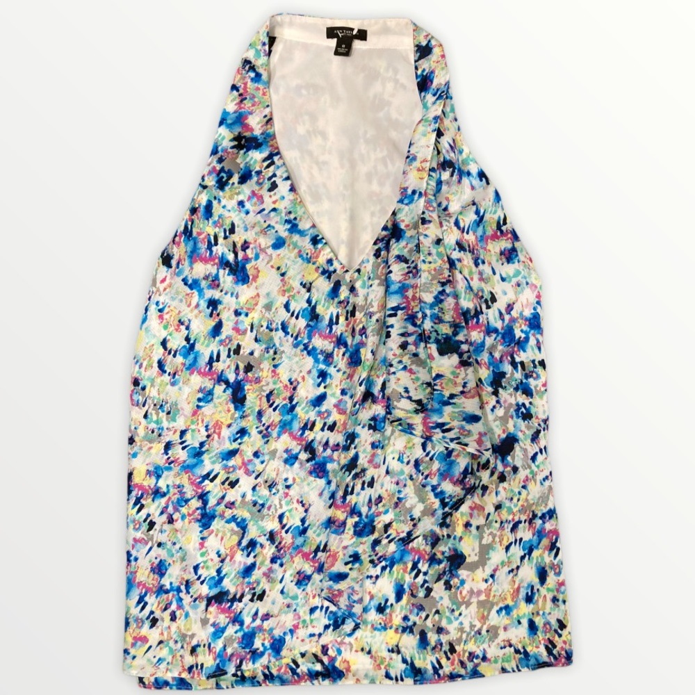 Confetti Print Sleeveless Blouse Ann Taylor size 8